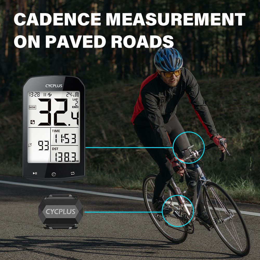 CYCPLUS Bike Computer M1 + Front Mount Z1 + C3 Bike Speed & Cadence Sensor