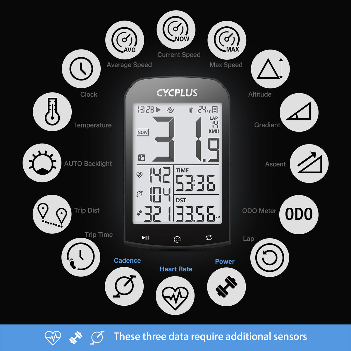 CYCPLUS M1 GPS Bike Computer