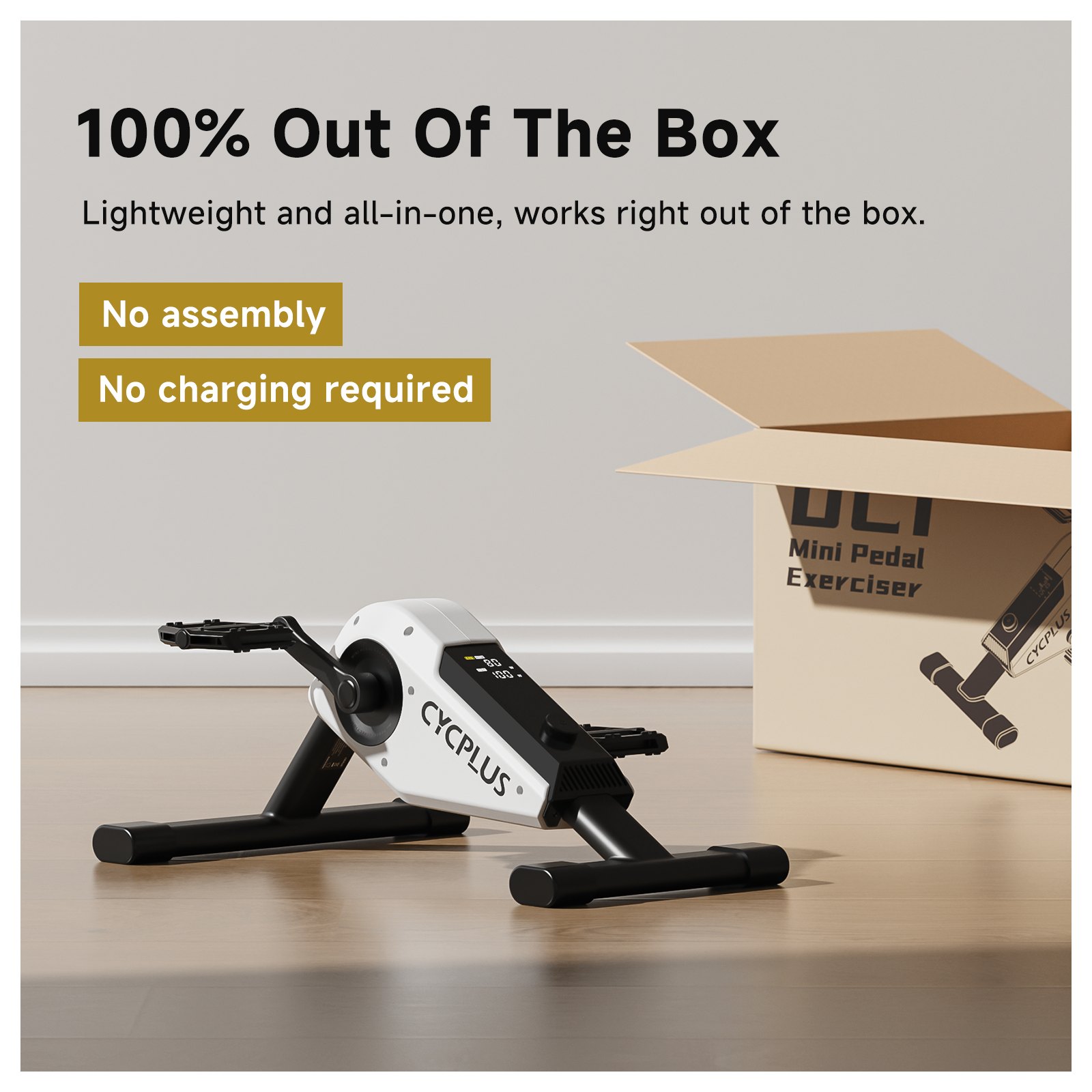 pedal charger CYCPLUS DC1 Mini Pedal Exerciser (10.6lb, 0.18m2 Space-Saving)