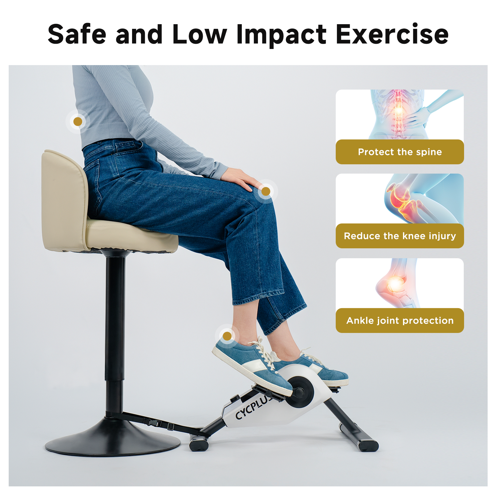 Proactive Calories Burned Under Desk Bike LifePro FlexCycle Under