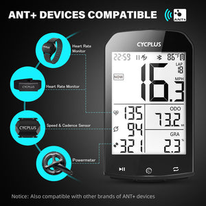 CYCPLUS バイクコンピューター M1 + フロントマウント Z1 + C3 バイクスピード &amp; ケイデンスセンサー